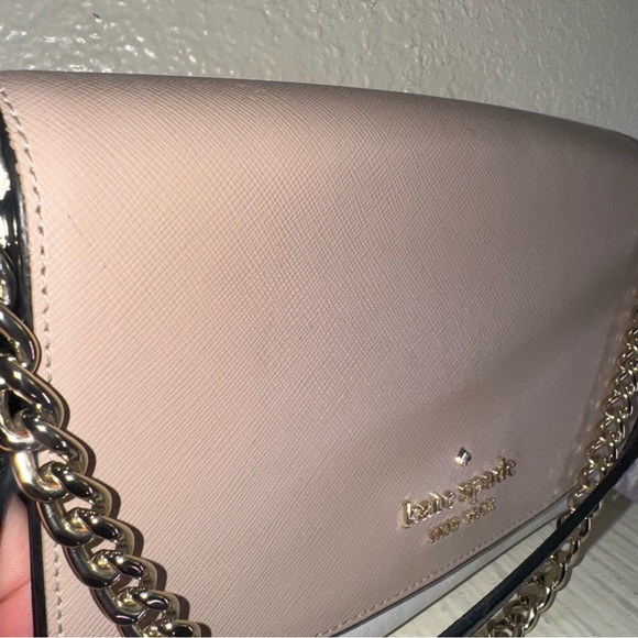 Kate Spade Carson Saffiano Leather Convertible Crossbody Warm Beige Multi Gold - Picture 4 of 16